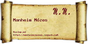 Manheim Mózes névjegykártya